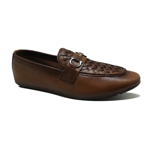 Brown Handmade loafers.