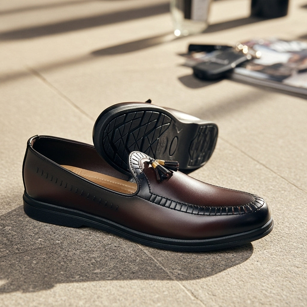 Pure Hand Made Leather Loafer With Comfortable Rubber Sole